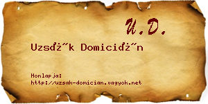 Uzsák Domicián névjegykártya